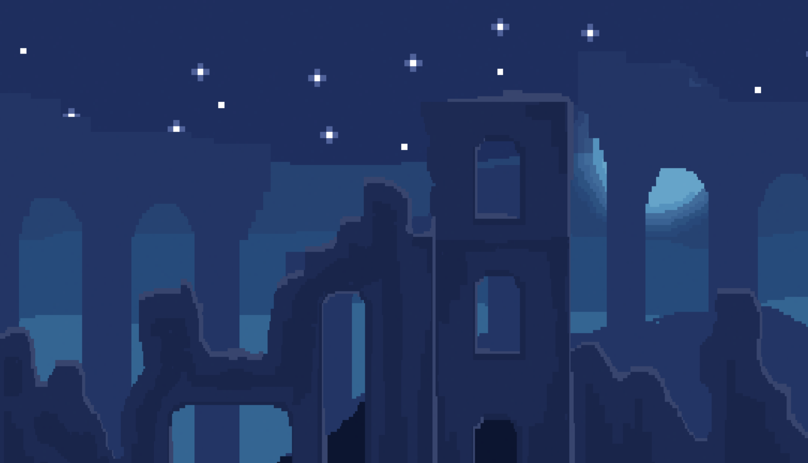 bg parallax layers  pixel game asset by Hefy